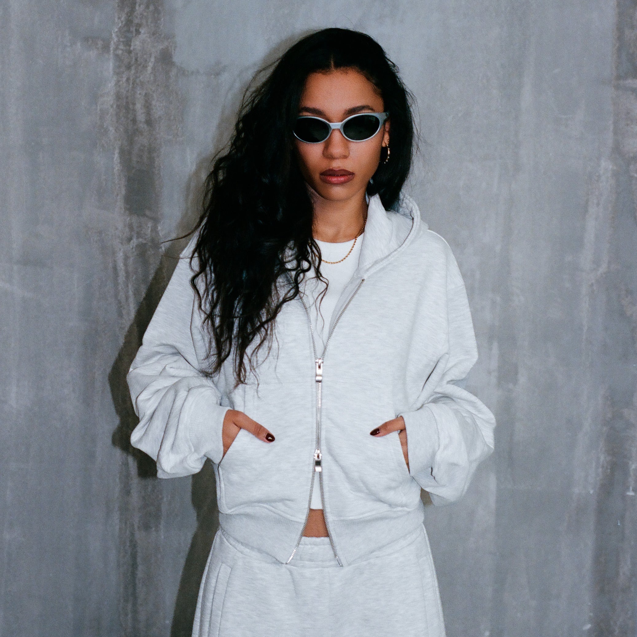 Uniform Zip Hoodie - Heather Grey