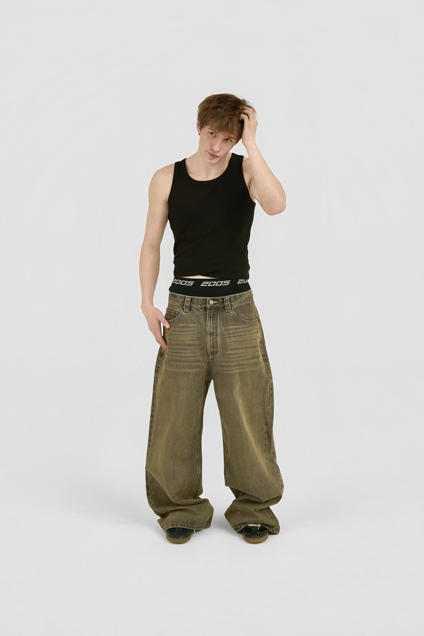 Ultra Baggy Fit Denim - Ash Brown