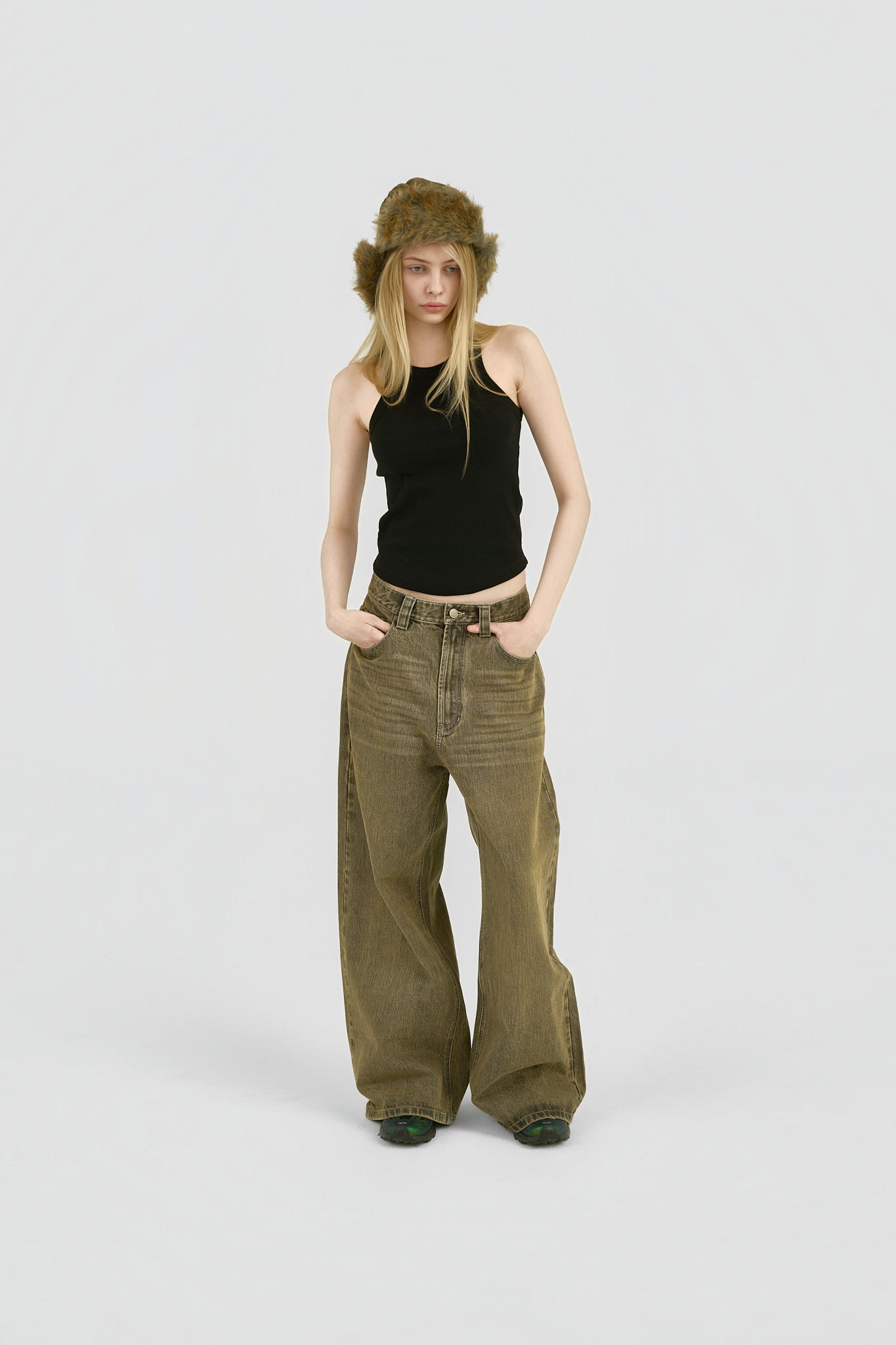 Ultra Baggy Fit Denim - Ash Brown
