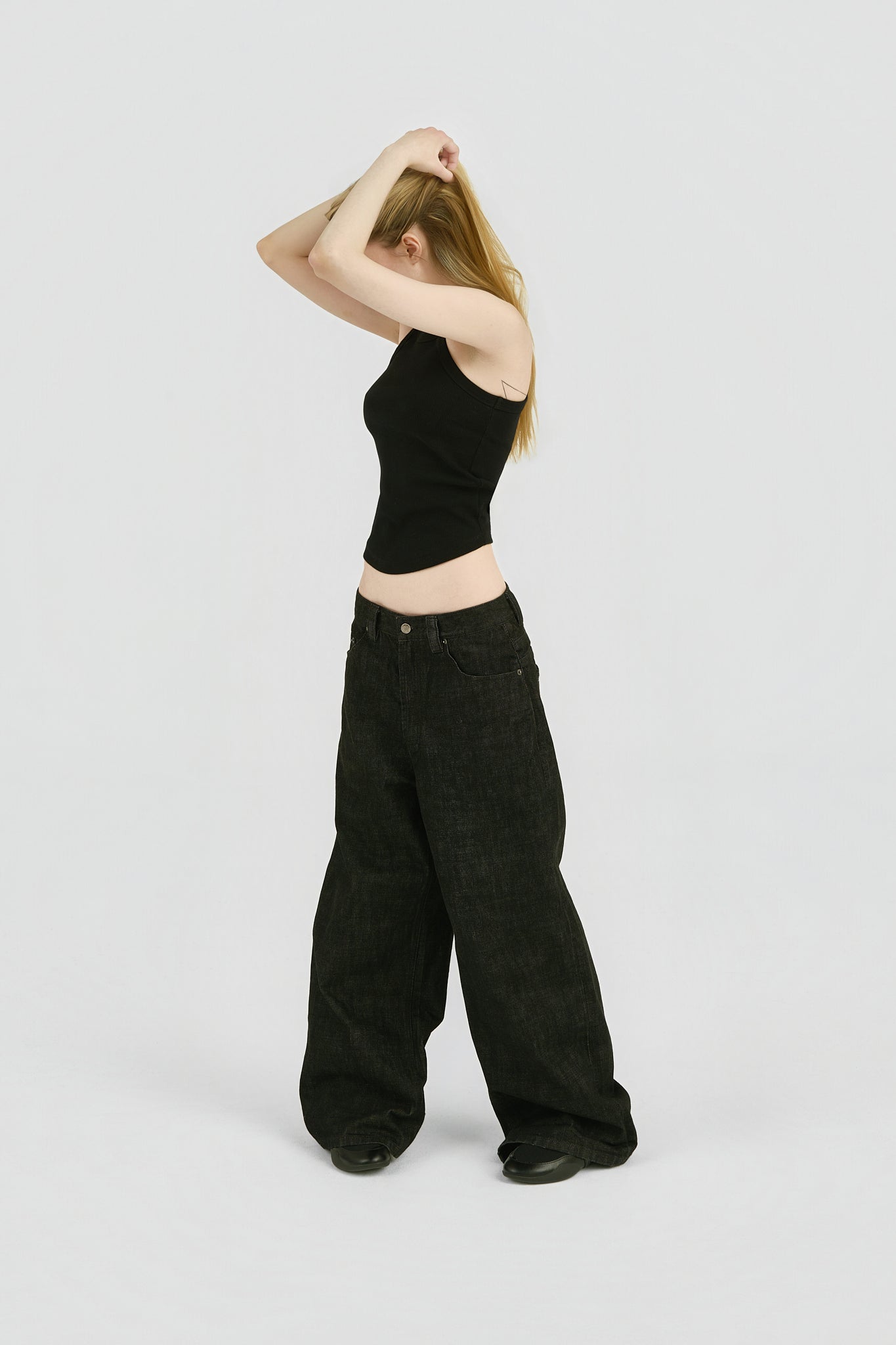 ULTRA BAGGY FIT RAW DENIM - BLACK
