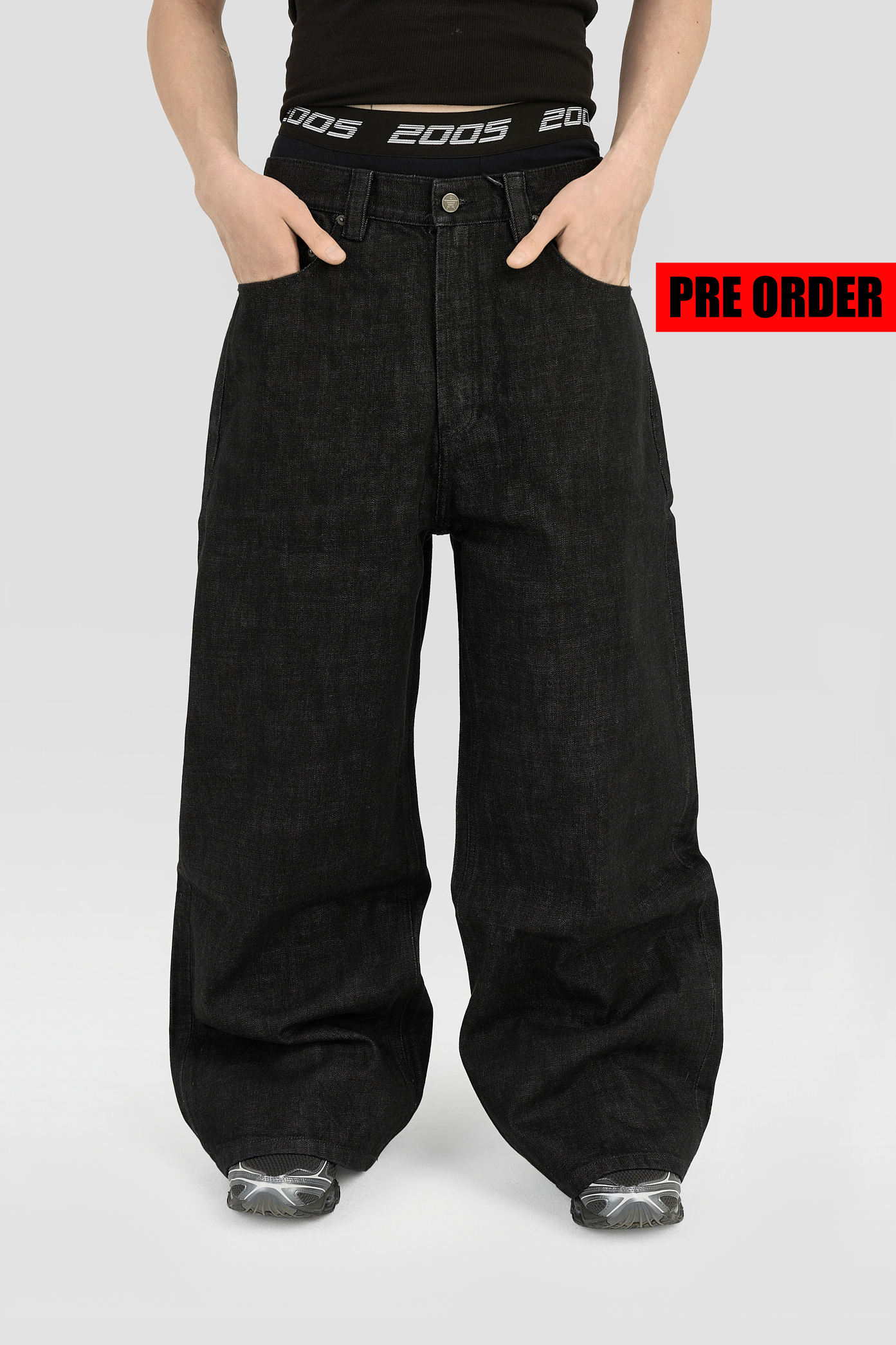 ULTRA BAGGY FIT RAW DENIM - BLACK