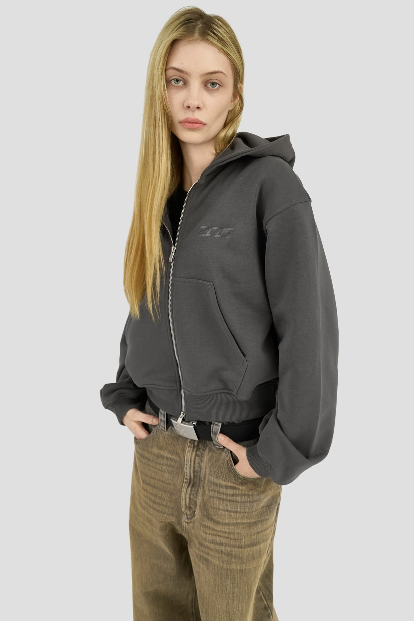 Classic Logo Zip Hoodie - Graphite