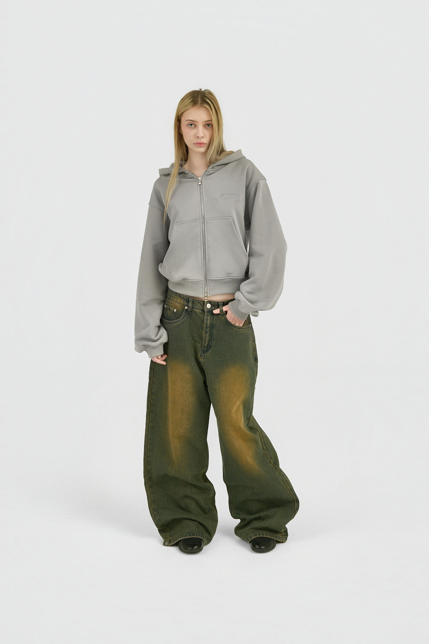 Classic Logo Zip Hoodie - Ash Grey