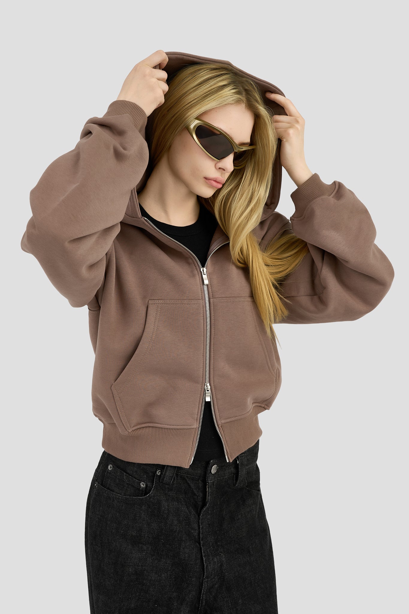 Uniform Zip Hoodie - Track Brown