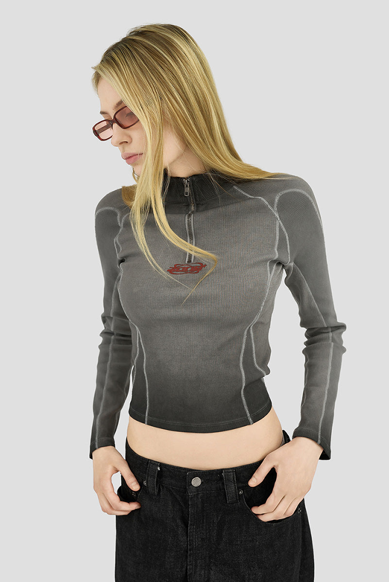Quarter-Zip Women's Longsleeve Cool Grey