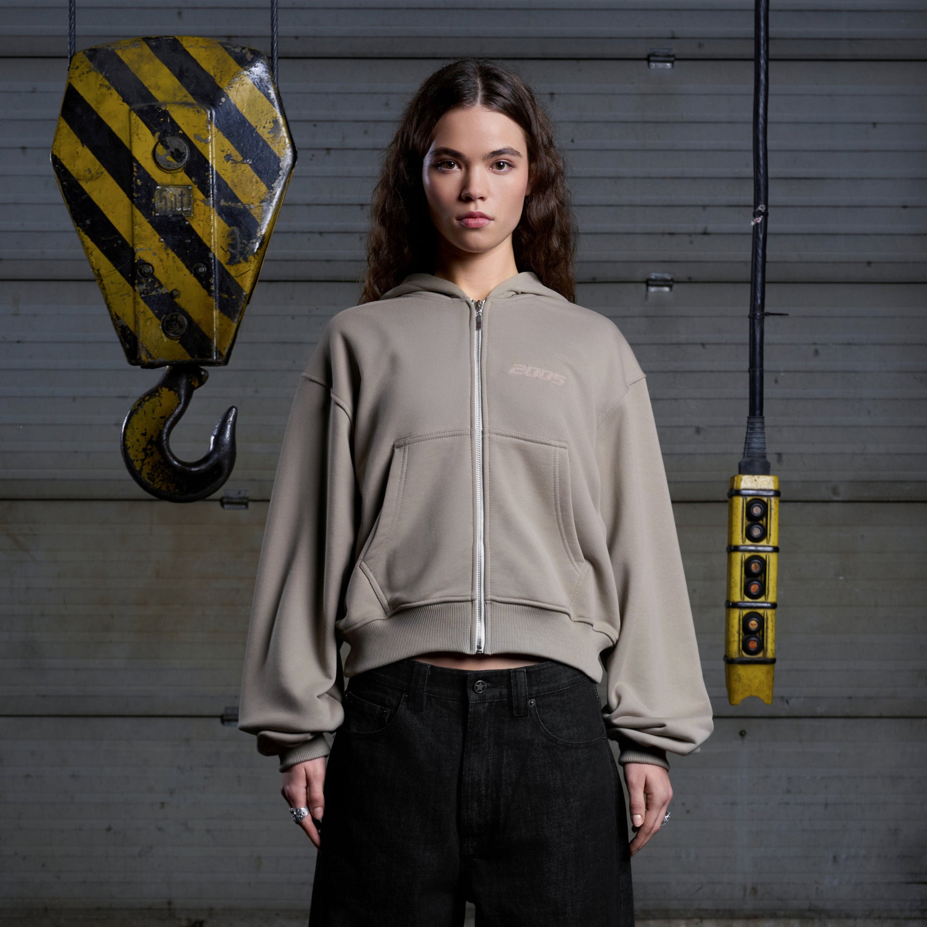 Classic Logo Zip Hoodie - Sand