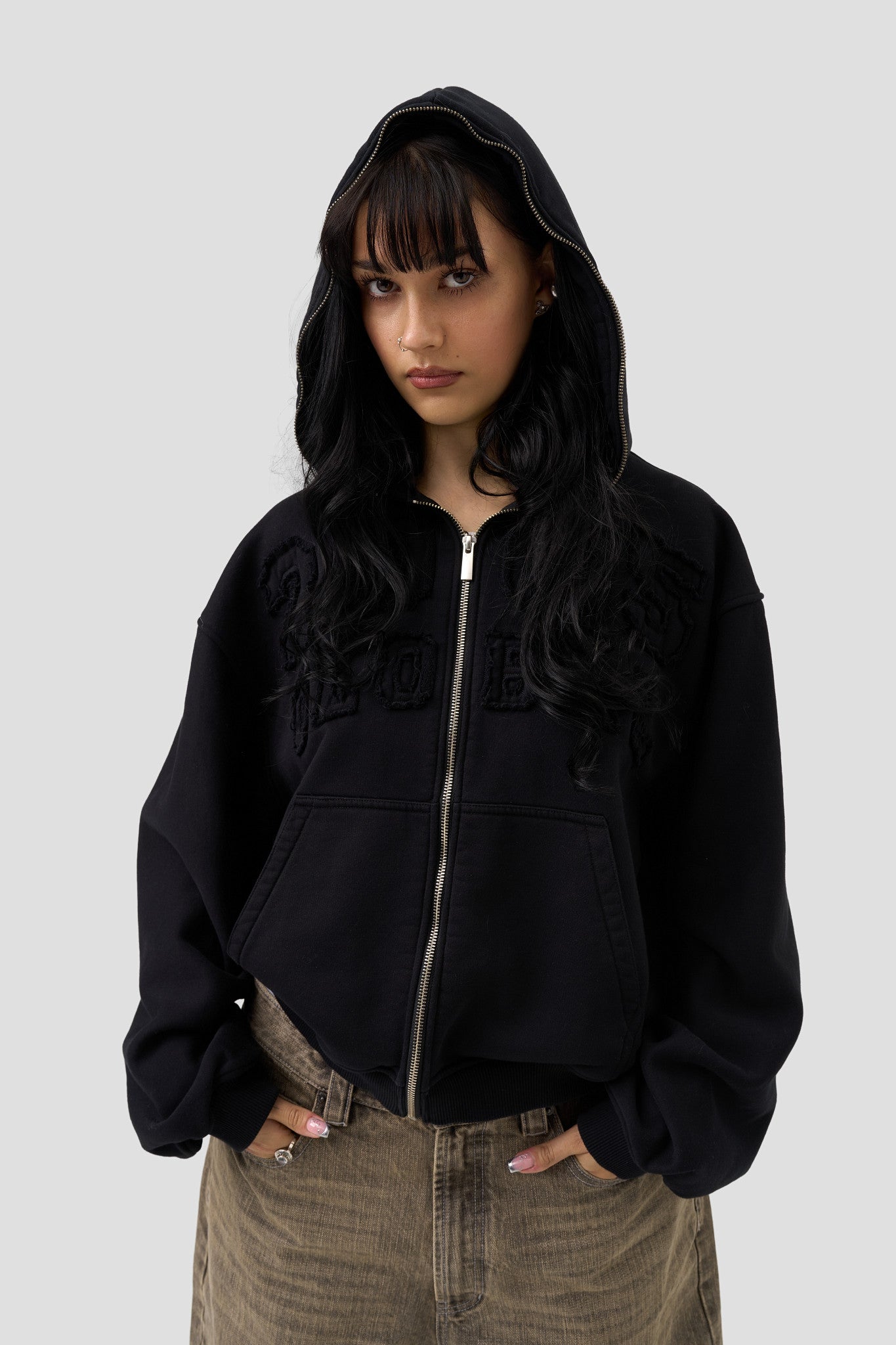Fur Hoodie - Black