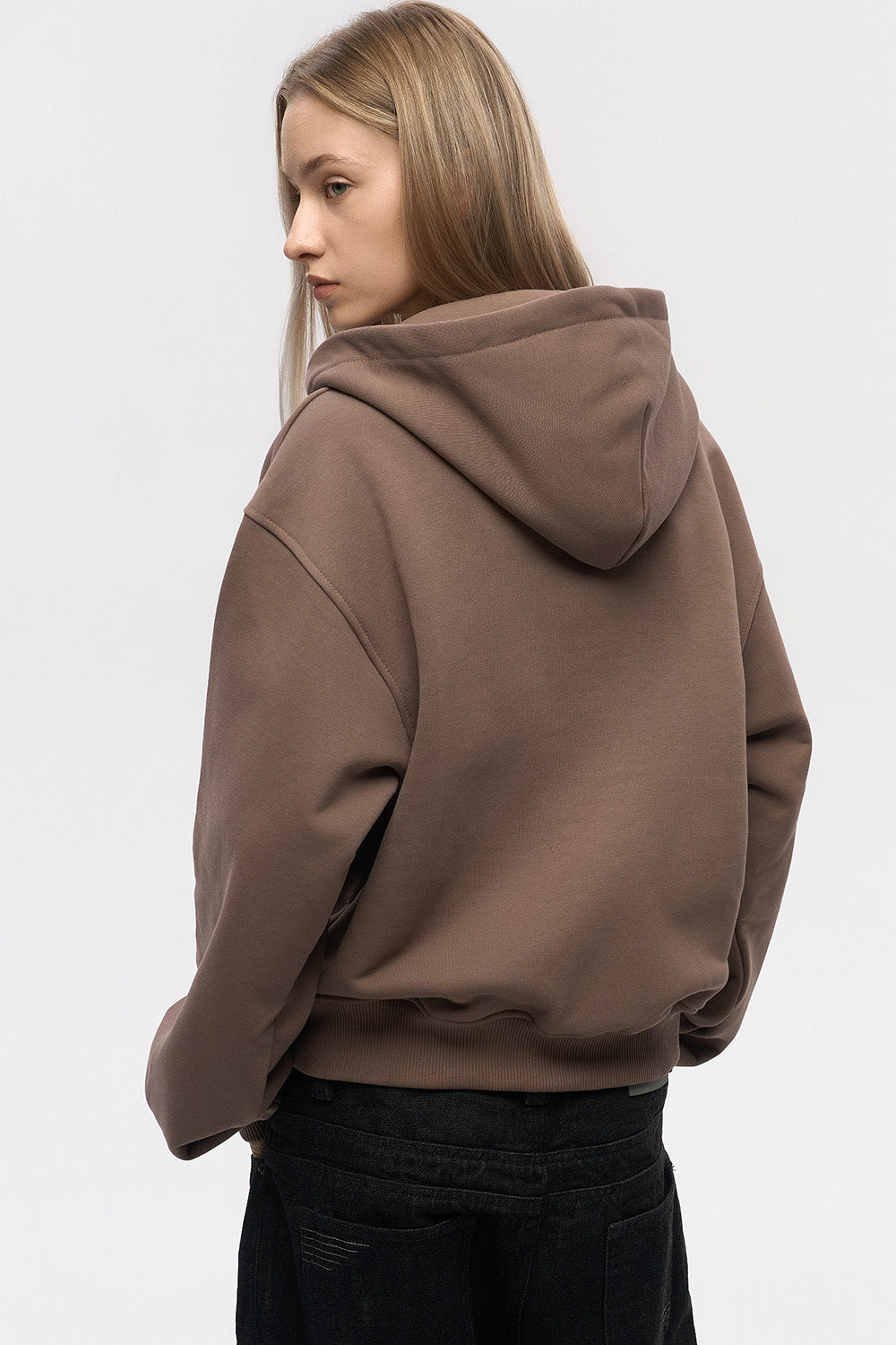 Classic Logo Zip Hoodie - Track Brown