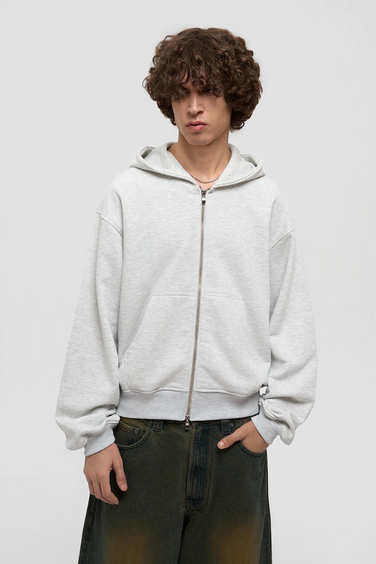 Uniform Zip Hoodie - Heather Grey