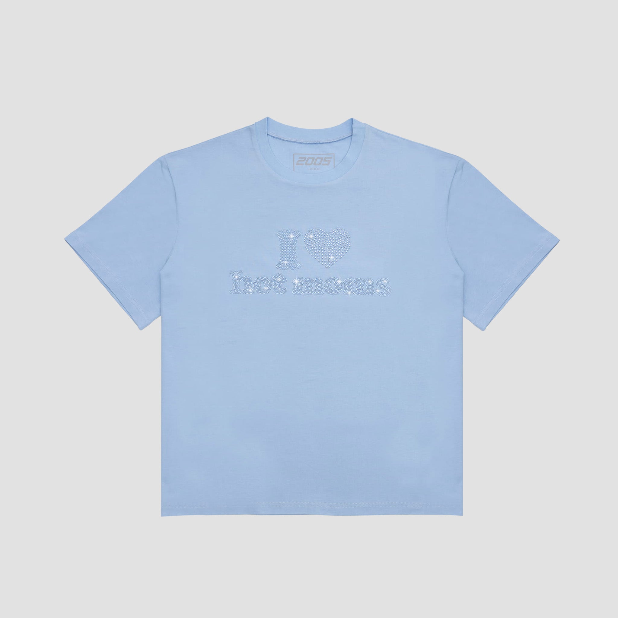 I <3 Hot Moms Tee Tonal Baby Blue