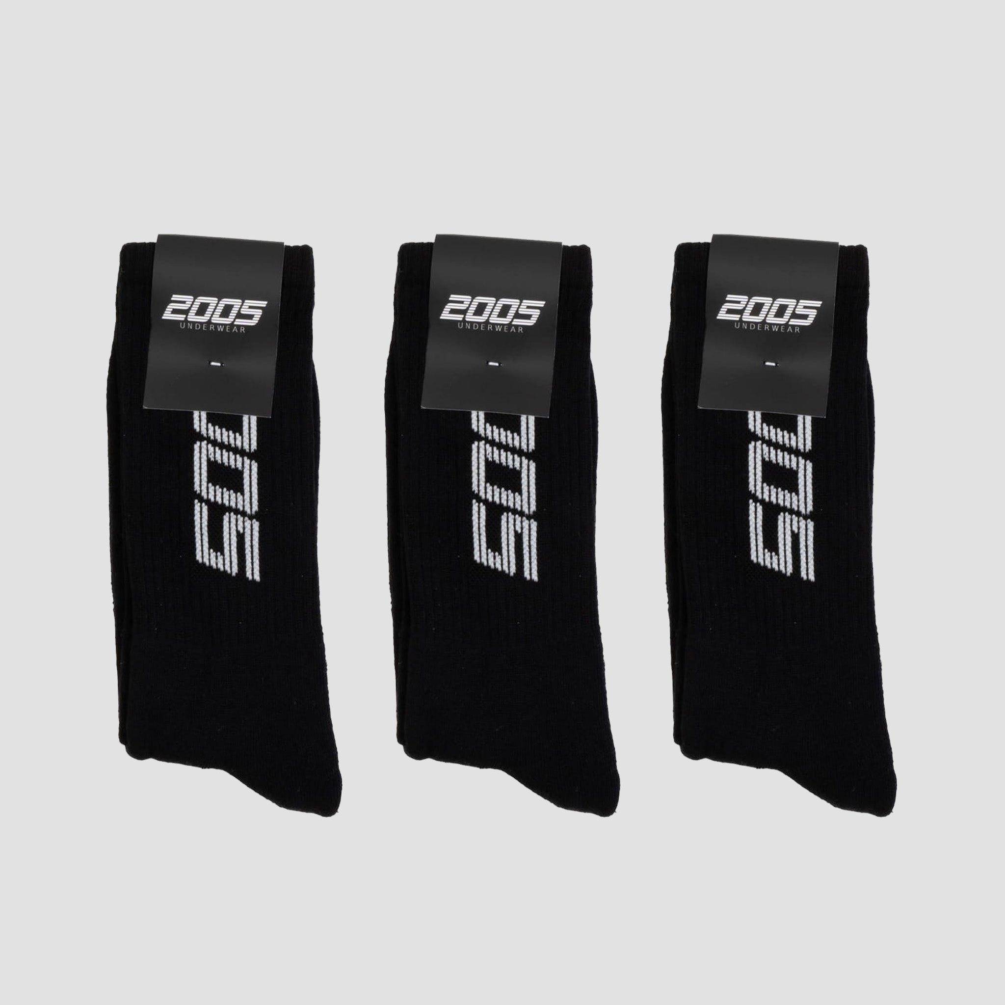 Vertical Socks Black 3-pack