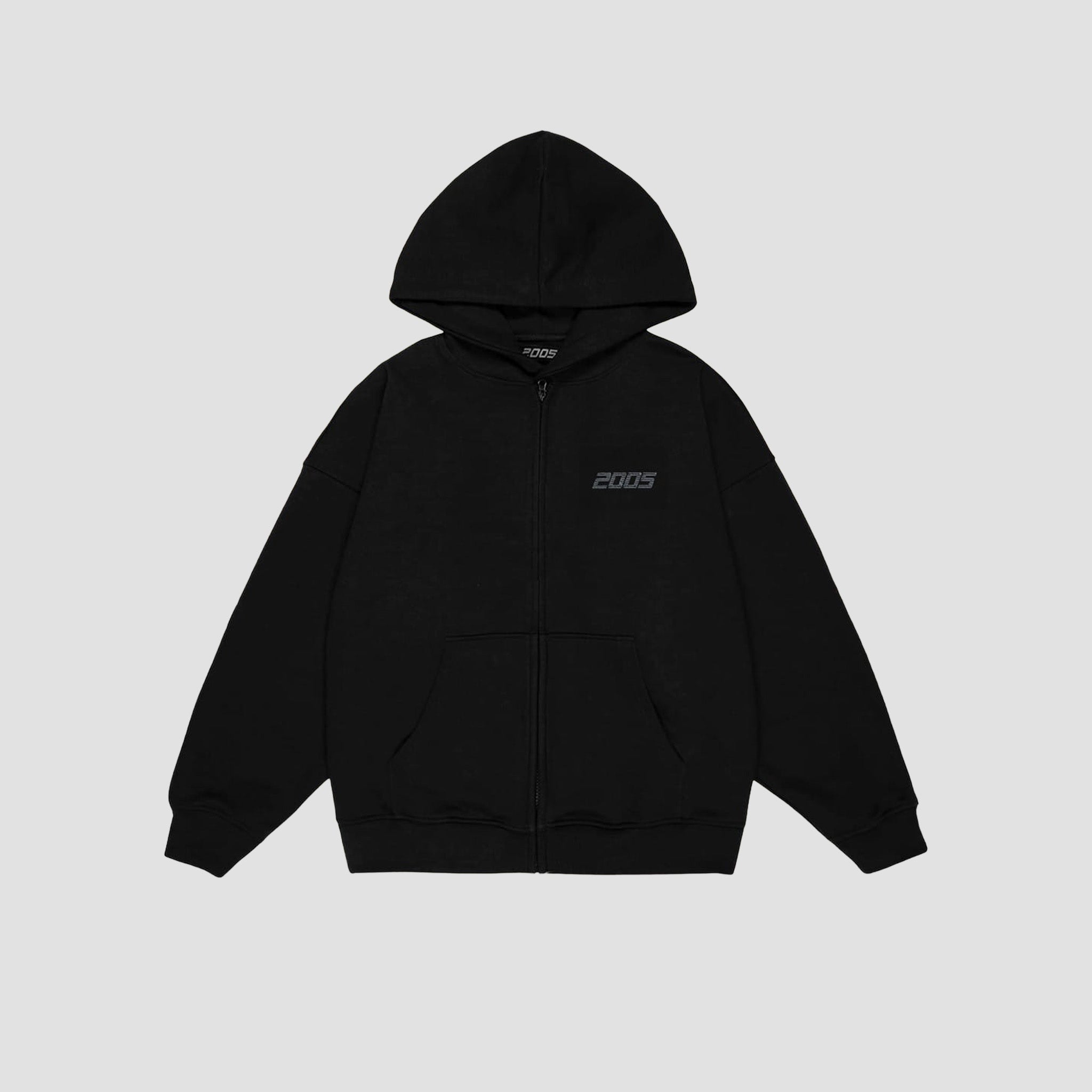 Basic Zip Hoodie Black
