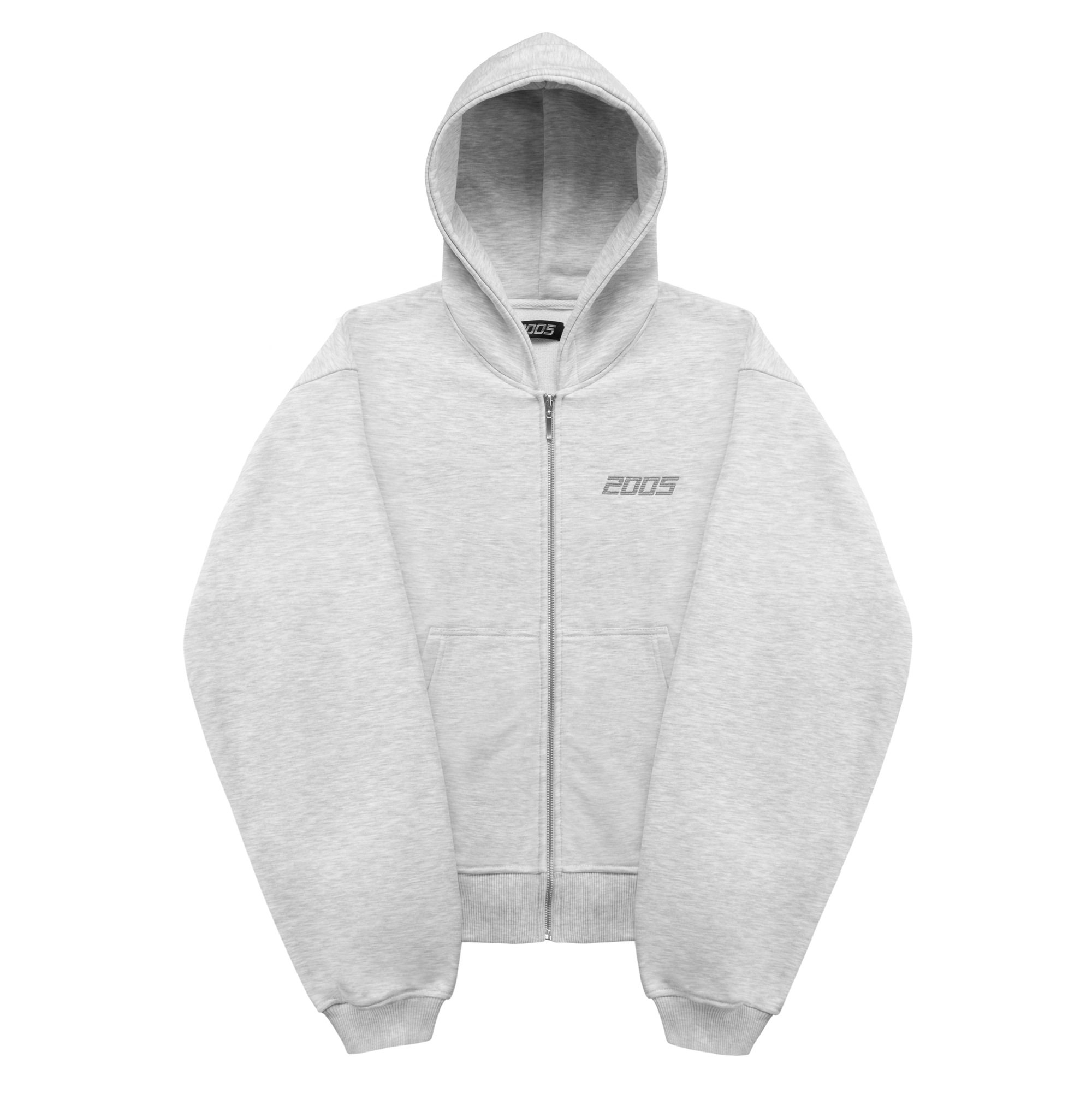 Classic Logo Zip Hoodie - Heather Grey