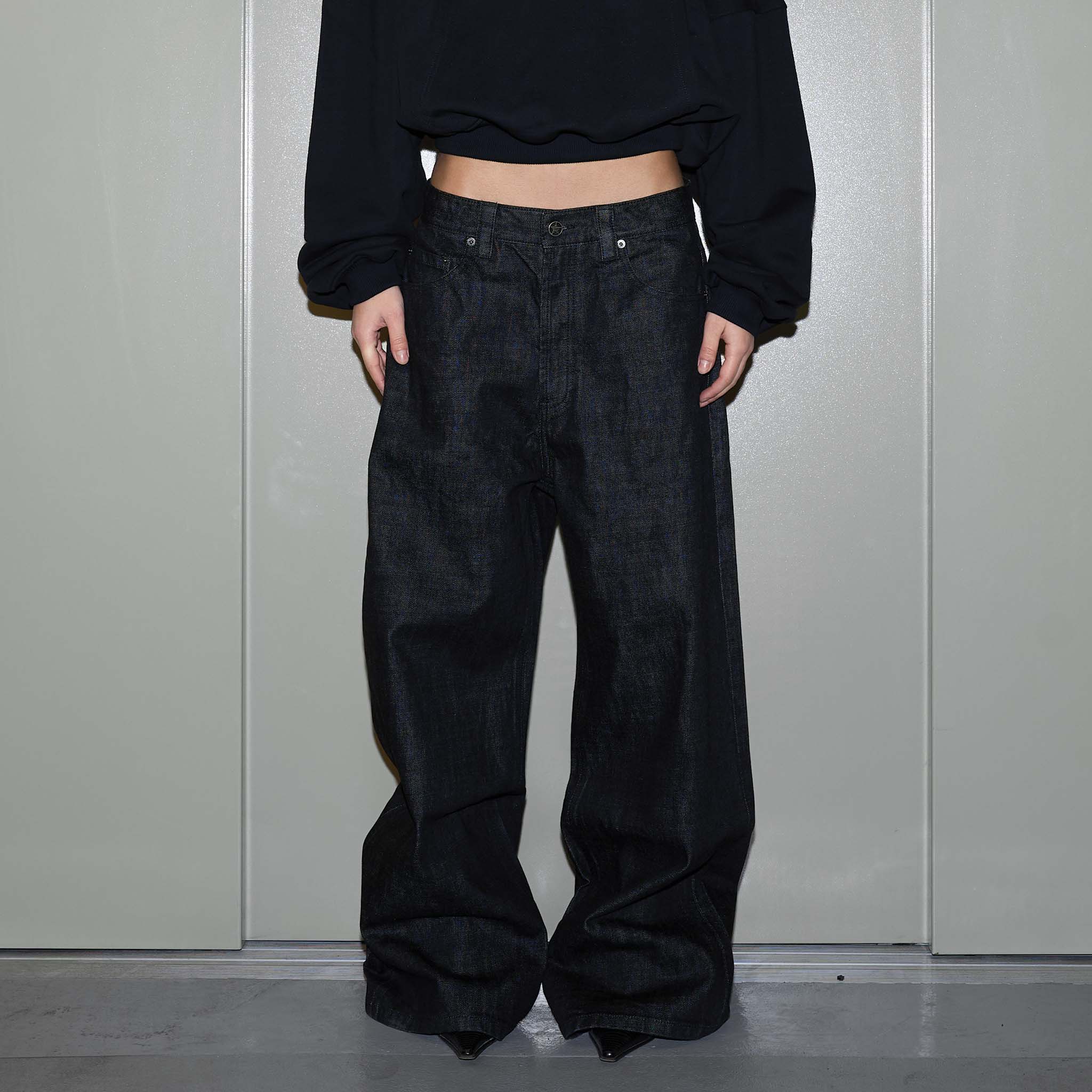 ULTRA BAGGY FIT RAW DENIM - BLACK